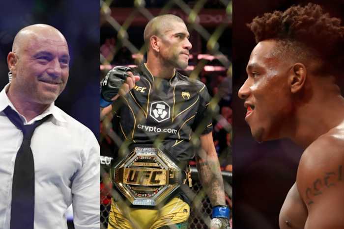 Joe Rogan, UFC light heavyweight champion Alex Pereira, and former titleholder Jamahal Hill